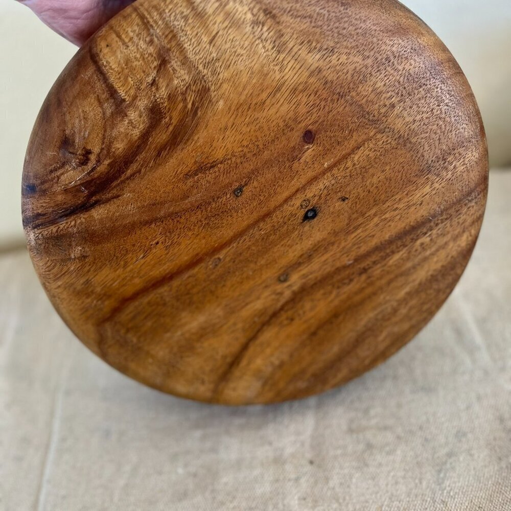 Vintage Hand Crafted Wood Mahagony Salad or Decorative Bowl - Picture 6 of 10